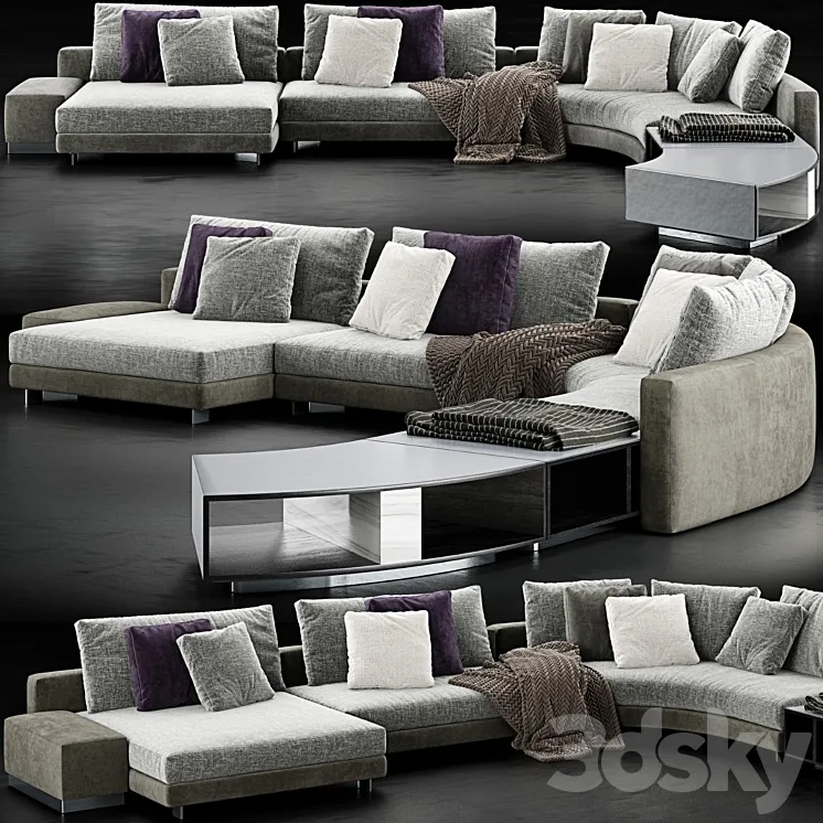 Minotti Daniels Sofa 6 3DS Max