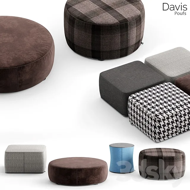 Minotti Davis Poufs 3DS Max Model