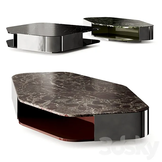 Minotti Diagramma Marble Coffee Table 3ds Max