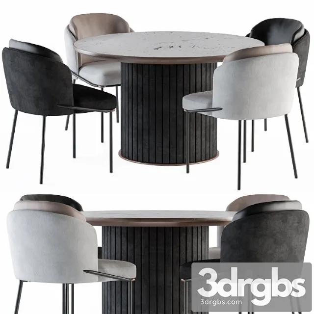 Minotti Dinning Round Table And Chair 3dsmax Download