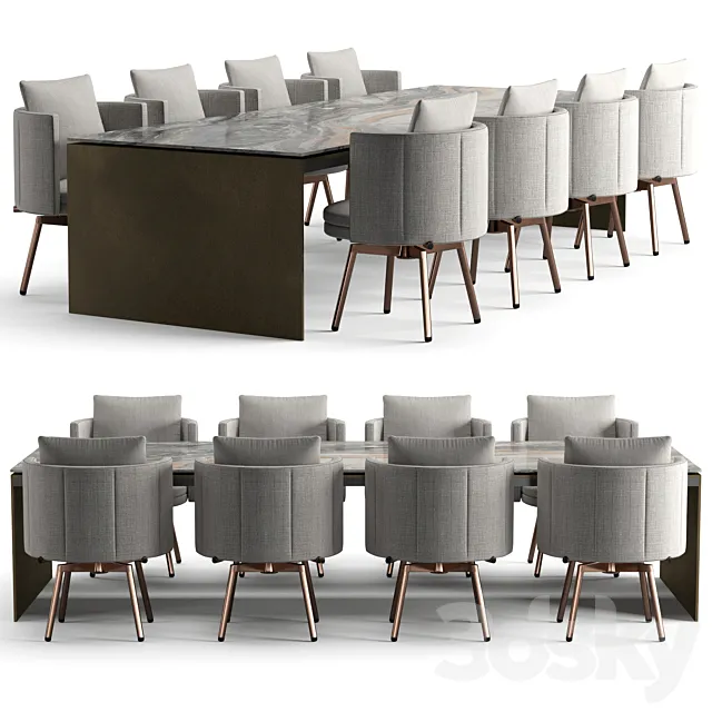 Minotti dinning set 3ds Max