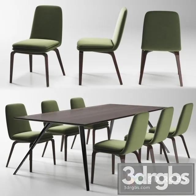 Minotti Evans York Table and Chair 3dsmax Download