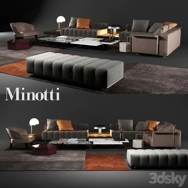 Minotti FREEMAN LOUNGE 3dsMax Model