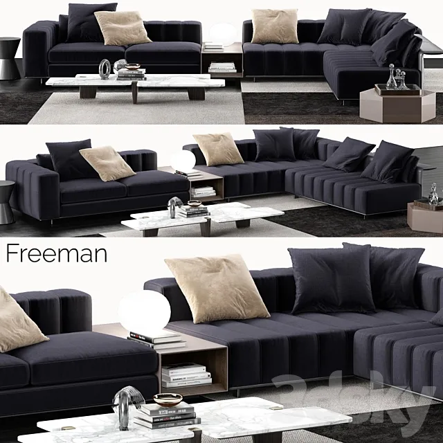 Minotti Freeman Sofa 2 3DS Max Model