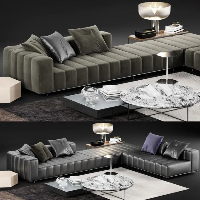 Minotti Freeman Tailor Sofa 3 3dsMax Model