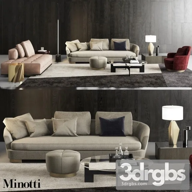 Minotti Grand Jacques Sofa Set 01 3dsmax Download