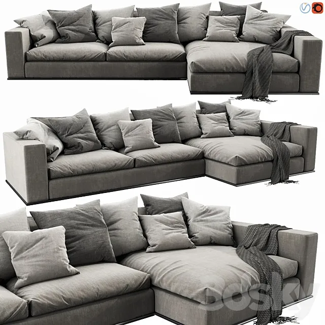 Minotti Hamilton Chaise Lounge 3ds Max