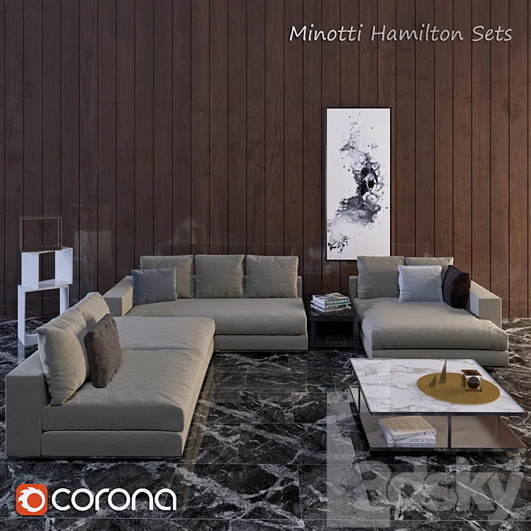 Minotti Hamilton Sets 3DS Max