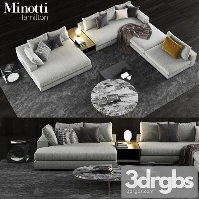Minotti hamilton sofa 2 3dsmax Download
