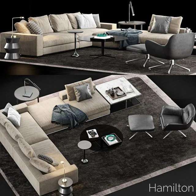 Minotti Hamilton Sofa (corner) 3dsMax Model