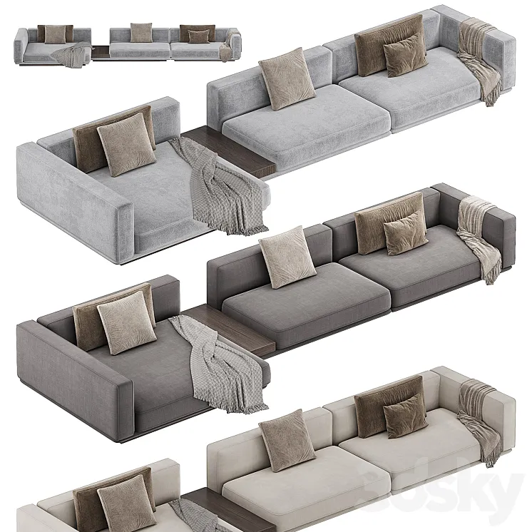 Minotti Horizonte Sofa 2 3DS Max Model