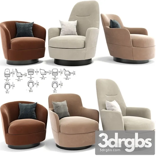 Minotti jacques armchair set 3dsmax Download