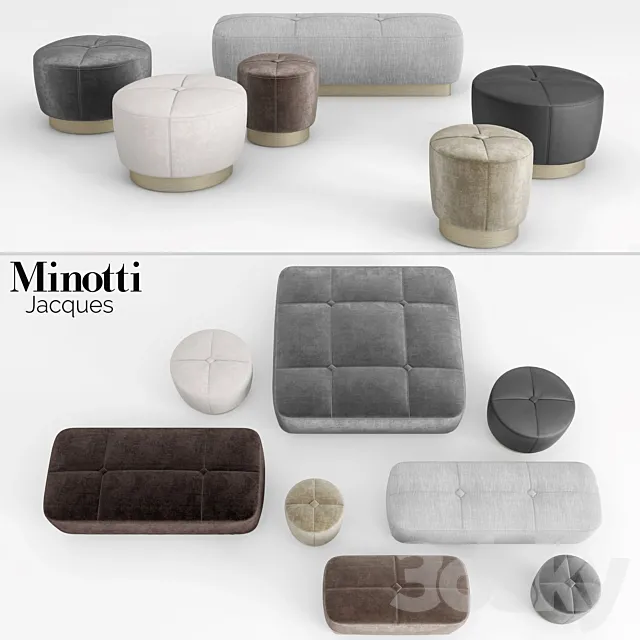 Minotti Jacques Ottomans 3DS Max Model