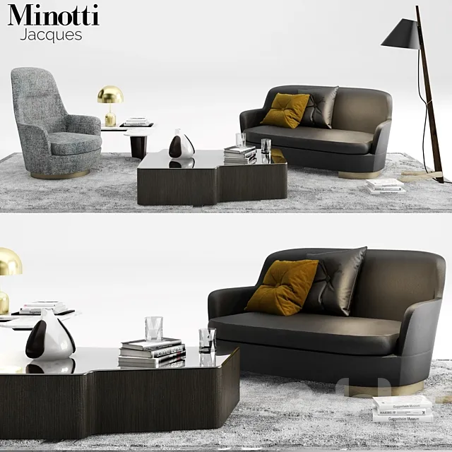 Minotti Jacques Sofa set_01 3DS Max Model