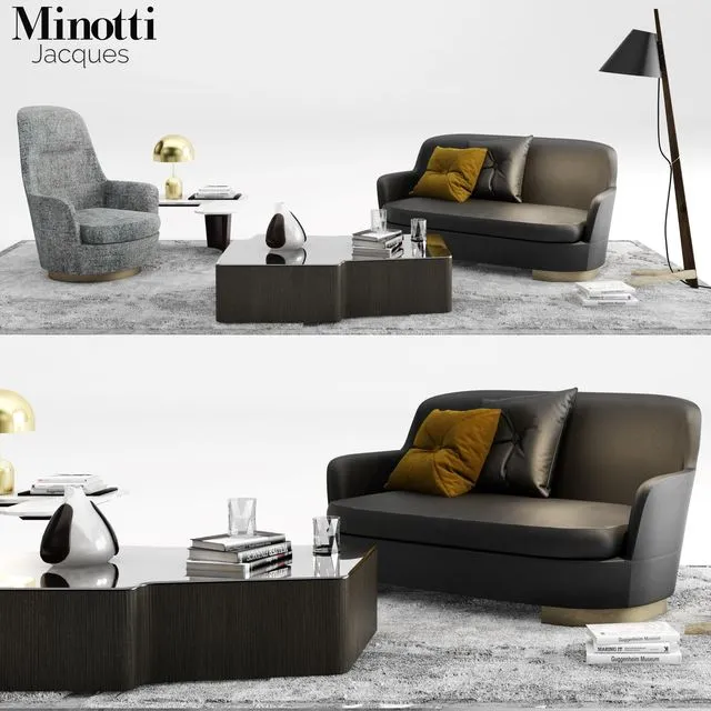 Minotti Jacques Sofa set_01 3dsMax Model