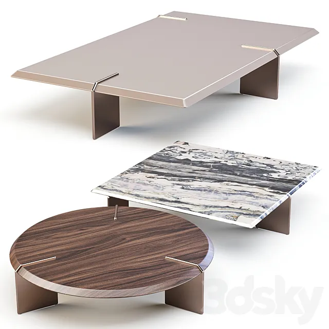 Minotti: Keel – Coffee and Side Tables Set 03 3ds Max