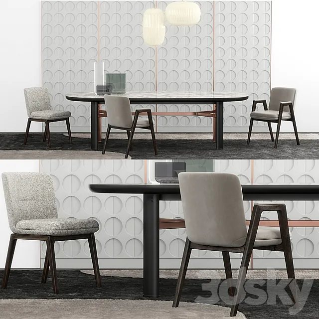 Minotti Lance set 02 3ds Max