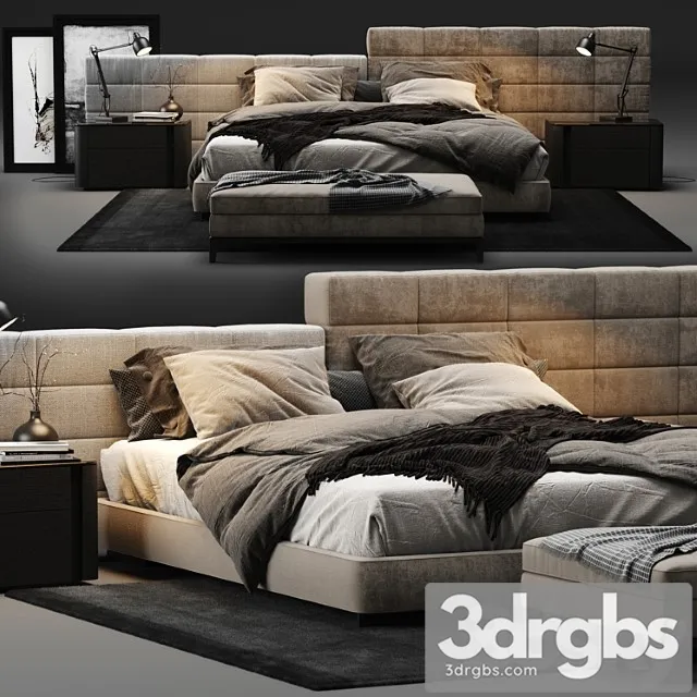Minotti Lawrence Bed 6 3dsmax Download