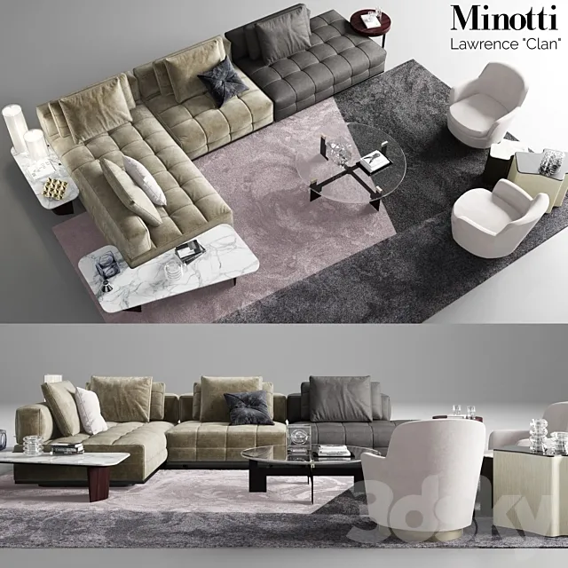 Minotti Lawrence Clan Seating 2 3DS Max Model