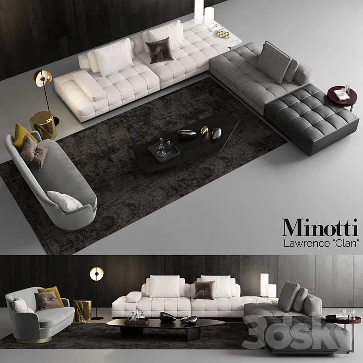 Minotti Lawrence Clan Seating 3 3DS Max