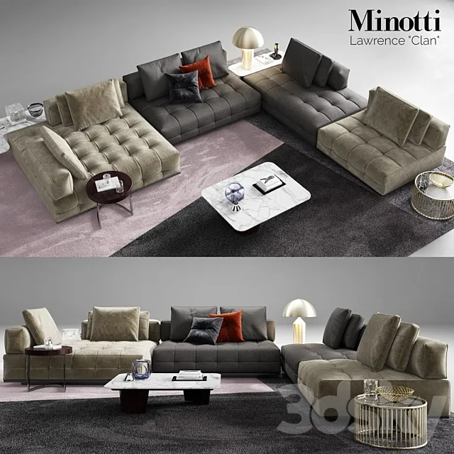 Minotti Lawrence Clan Seating Arrangements 3DSMax File