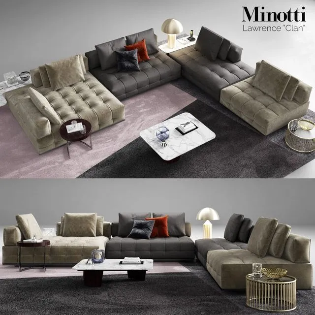 Minotti Lawrence Clan Seating Arrangements 3dsMax Model