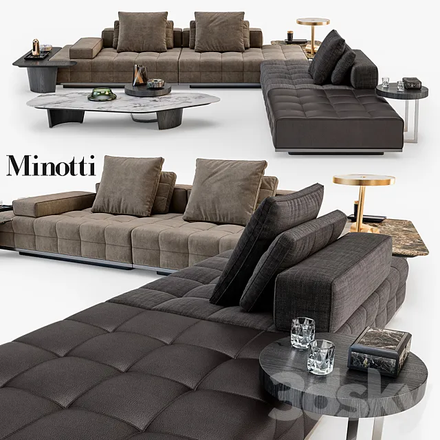 Minotti Lawrence Clan seating system set_01 3ds Max