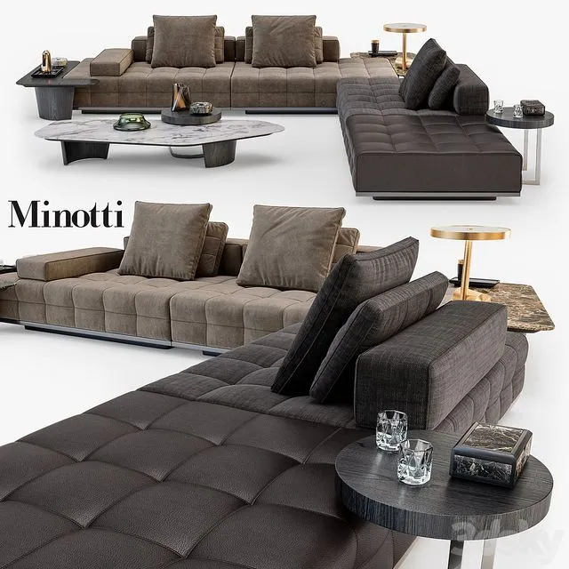 Minotti Lawrence Clan seating system set_01 3dsMax Model