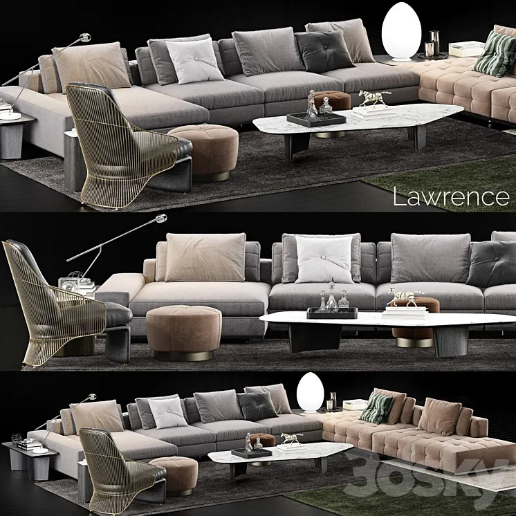 Minotti Lawrence Sofa 3DS Max Model