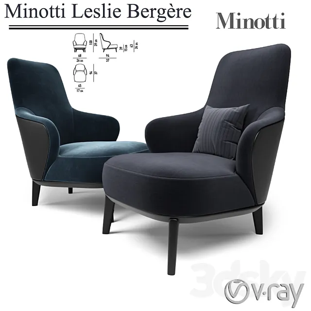 Minotti Leslie Bergere 3ds Max