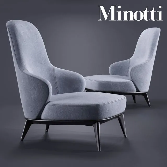 Minotti Leslie Bergere armchair 3dsMax Model