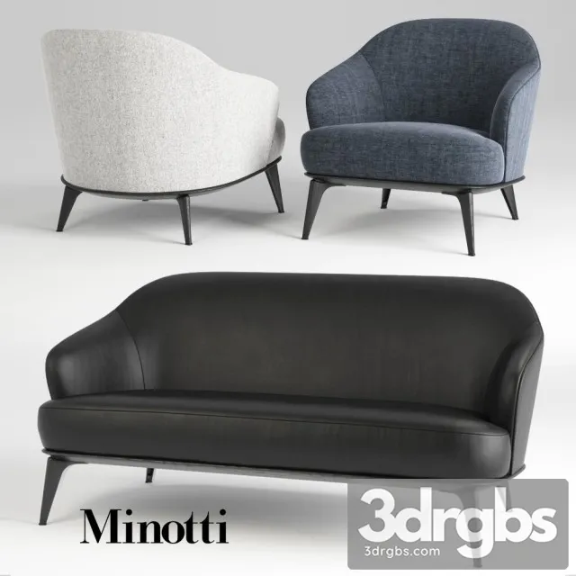 Minotti Leslie Chair And Sofa 01 3dsmax Download