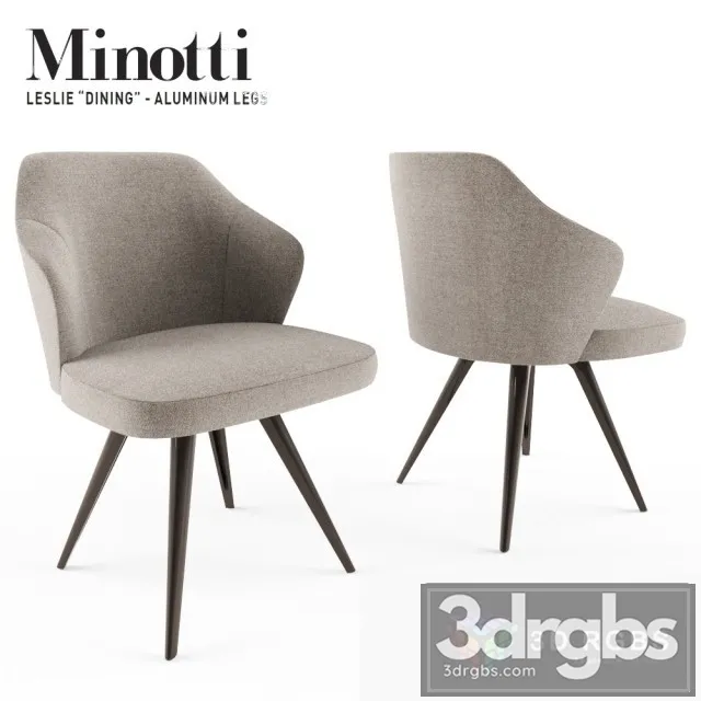 Minotti Leslie Dining Aluminium Chair 3dsmax Download