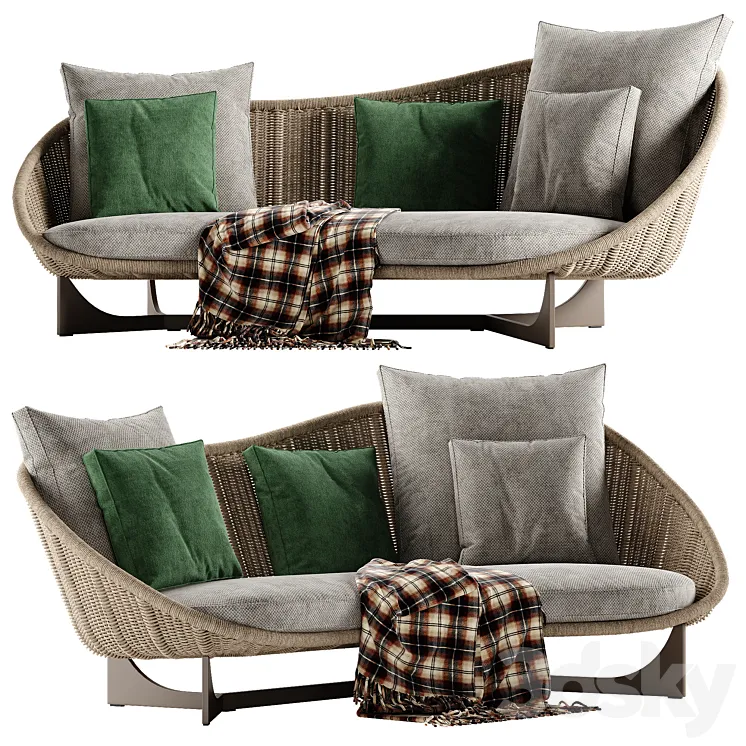 Minotti Lido Cord sofa 3DS Max Model