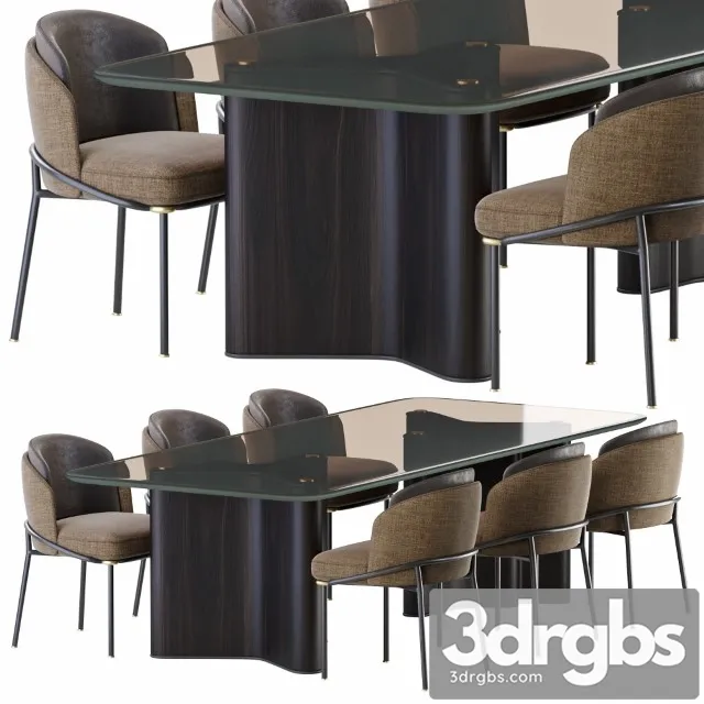 Minotti Lou Dining Table Chair Fil Noir 3dsmax Download