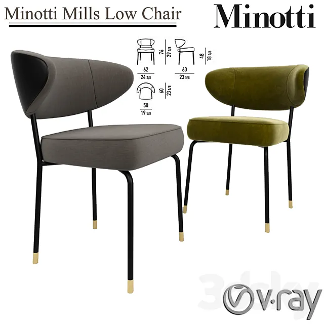 Minotti Mills Low Chair 3ds Max