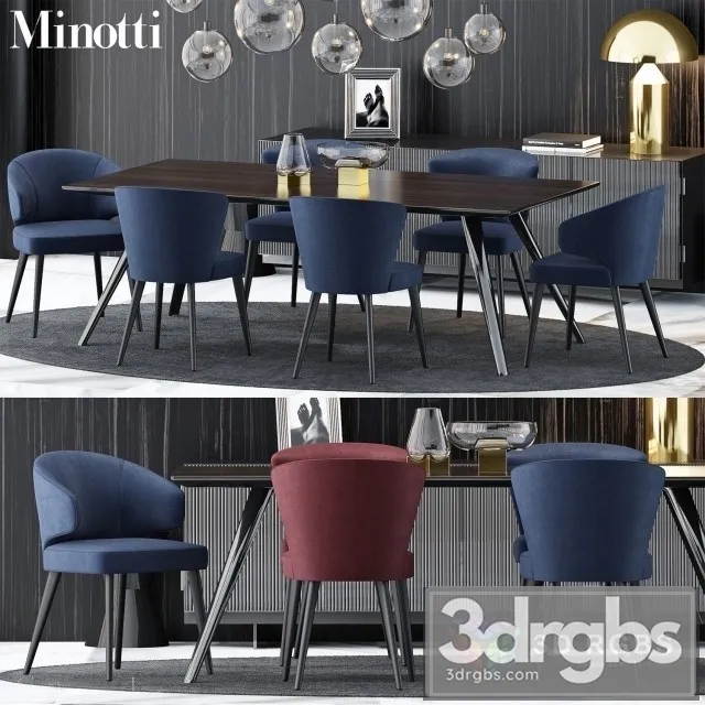 Minotti Moderm Table and Chair 3dsmax Download
