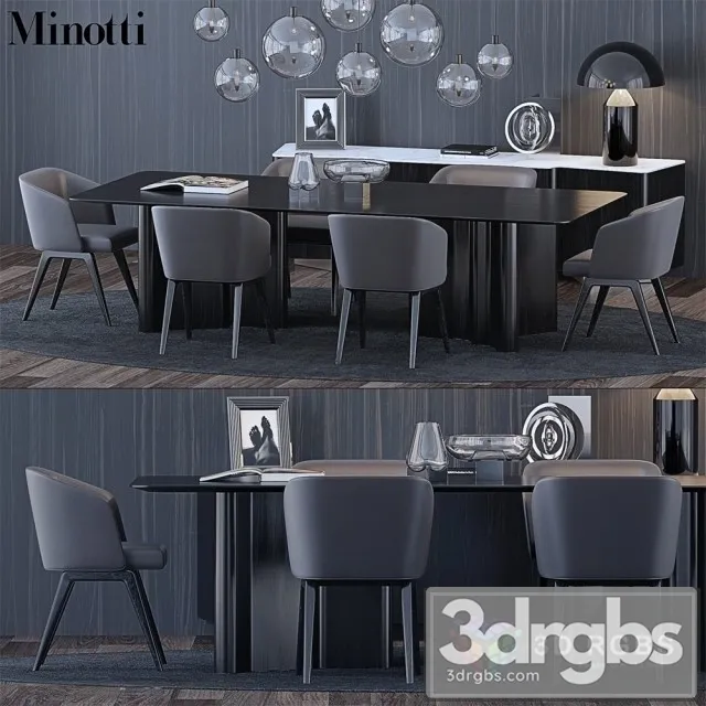 Minotti Modern Dining Set 2 3dsmax Download