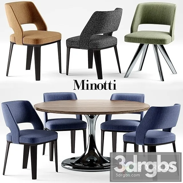 Minotti Neto Table Owens Chair 3dsmax Download