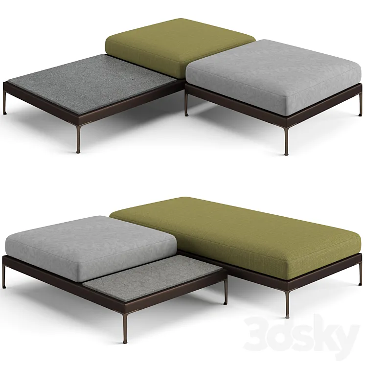 Minotti Patio benches set 3DS Max Model