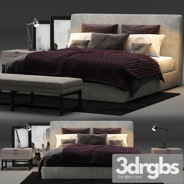 Minotti powell 121 bed 2 3dsmax Download