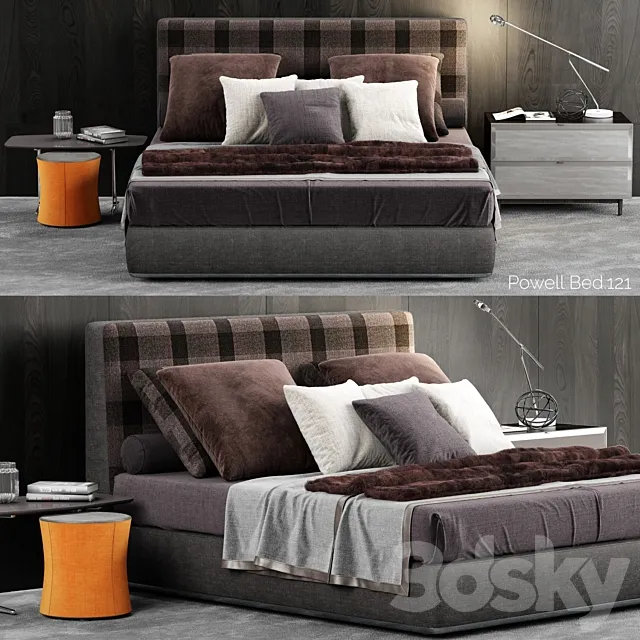 Minotti Powell Bed.121 3ds Max