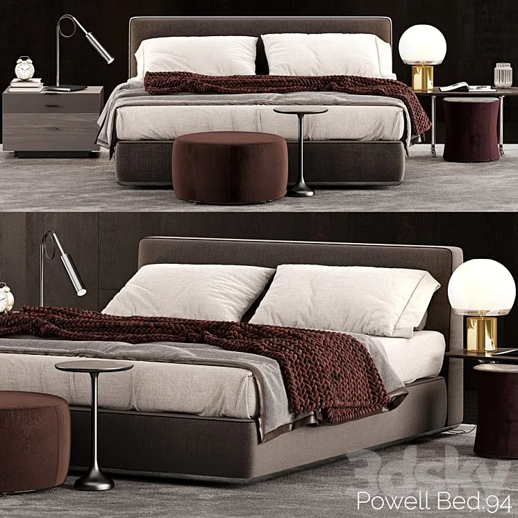 Minotti Powell Bed.94 3DS Max