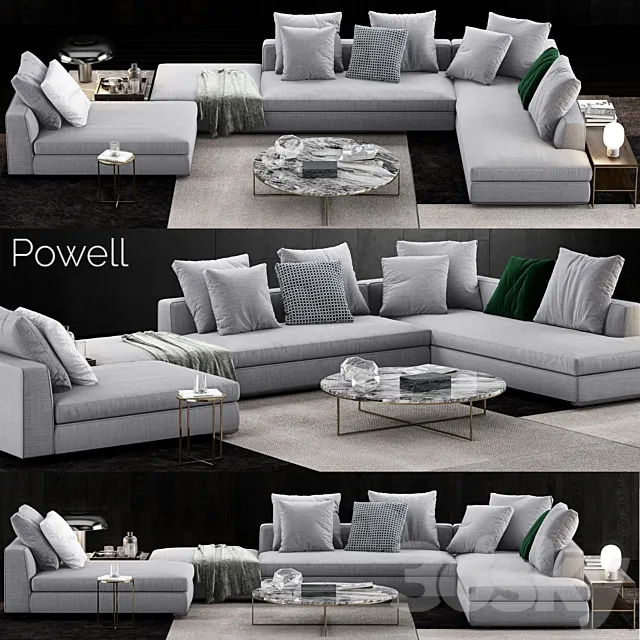 Minotti Powell Sofa 3ds Max