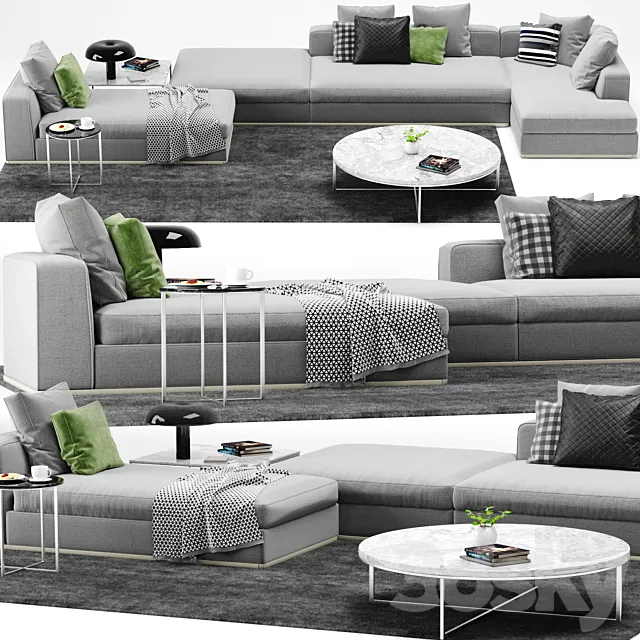 Minotti Powell Sofa 3ds Max