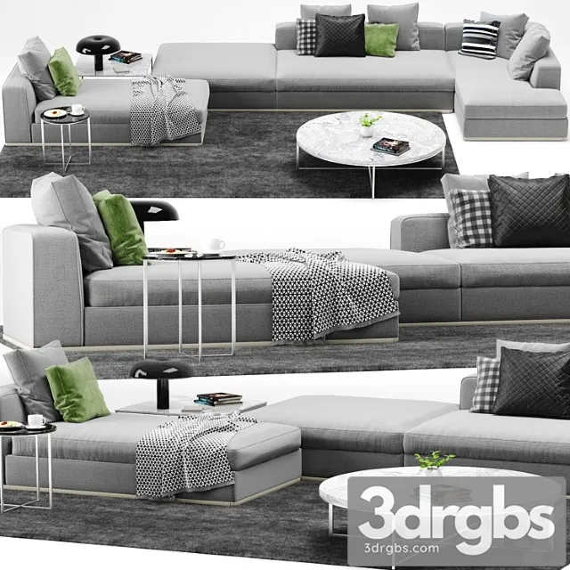 Minotti powell sofa_2 2 3dsmax Download