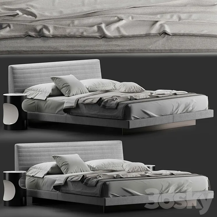 Minotti roger bed 3DS Max Model