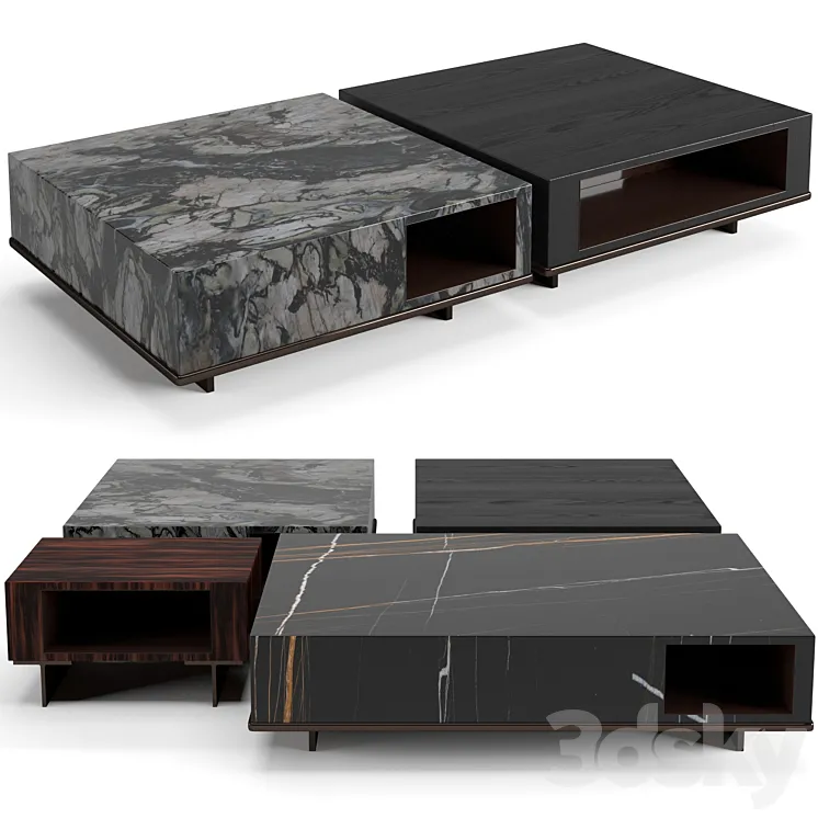Minotti Roger coffee tables set 3DS Max