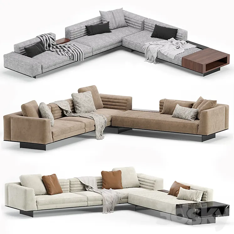 Minotti roger modular sofa 3DS Max