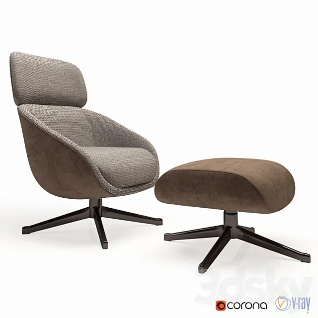 Minotti Russell armchair 3ds Max